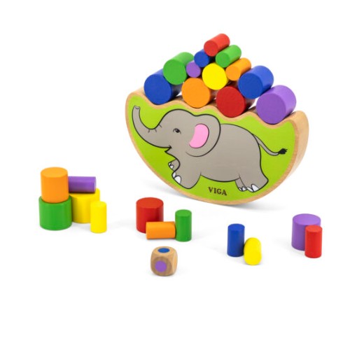บล็อกไม้ สมดุลรูปช้างน้อย ของเล่นไม้, ของเล่นเสริมพัฒนาการ, ของเล่นเด็ก, สื่อการสอนประถม พร้อมส่ง