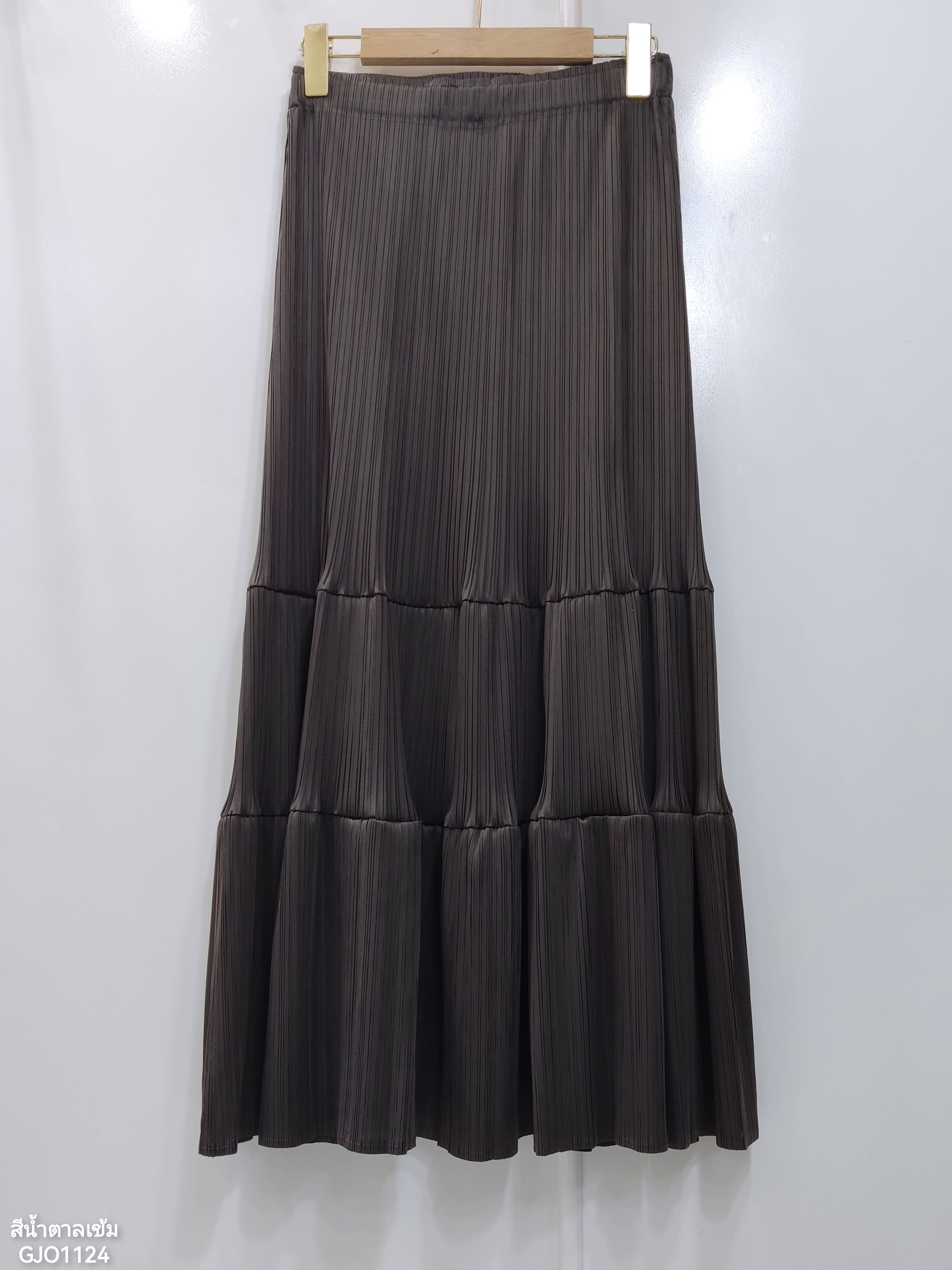 ปรับราคาลง20%!! ยาว 34นิ้ว! 2MUAY รุ่น GJO1124 กระโปรงพลีทคุณภาพ RIPPLE PLEATED SKIRT 10 สี FREE SIZE