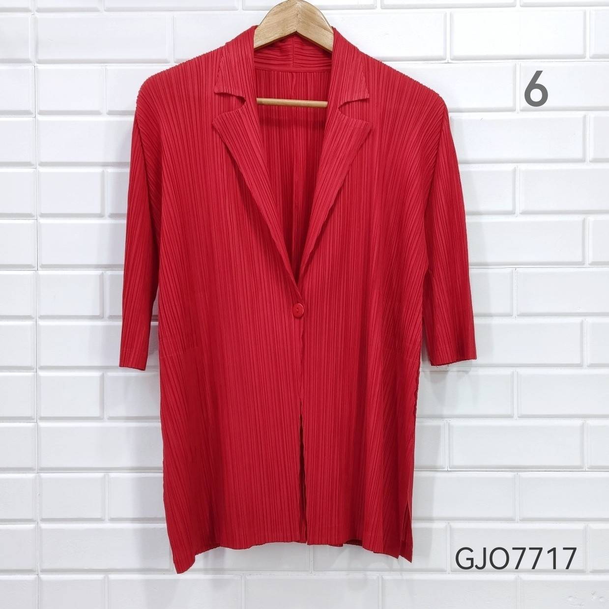 2MUAY รุ่น GJO7717 เสื้อสูท เสื้อคลุมอัดพลีทคุณภาพ 9สี FREE SIZE HALF SLEEVE COLLAR PLEATED CARDIGAN / JACKET
