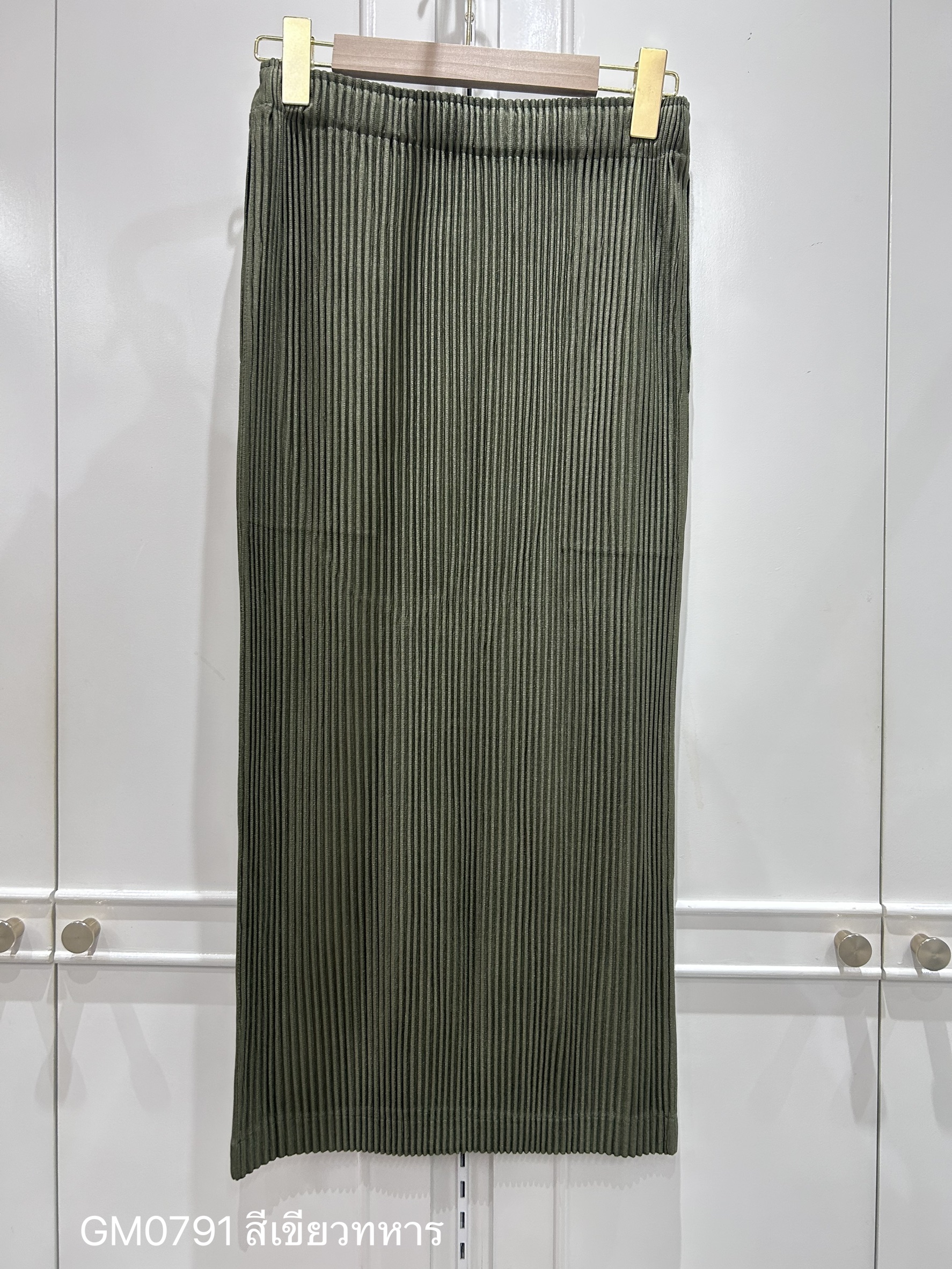 ยาว 32นิ้ว!! 2MUAY GM0791 กระโปรงอัดพลีทผ้าหนาทรงสอบ ไม่มีผ่า THICK PENCIL PLEATED SKIRT 11 สี FREE SIZE