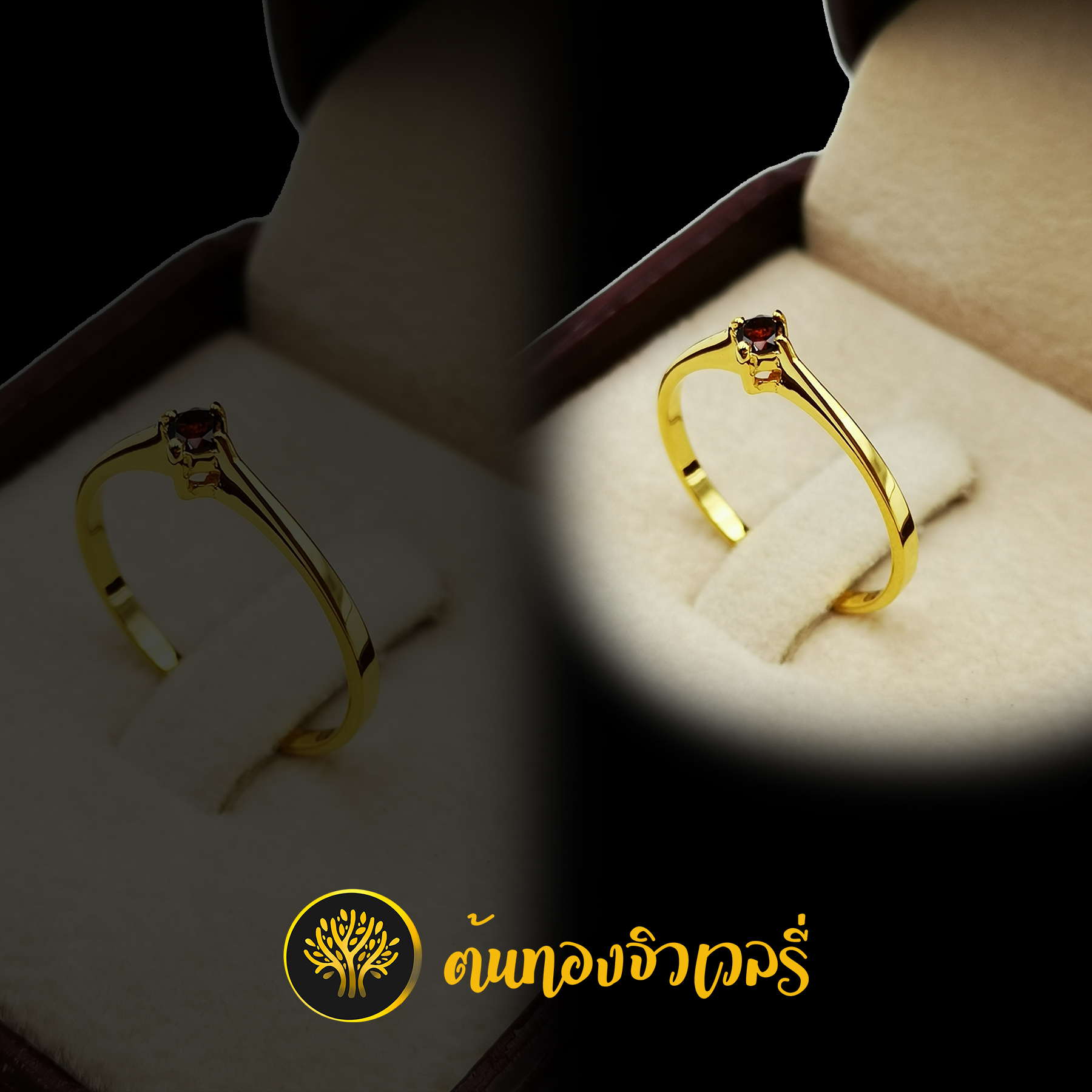 แหวนทองพลอยแดง เม็ดเล็กๆา ถึงจะเล็กแต่ก็จิวแต่แจ๋วนะ