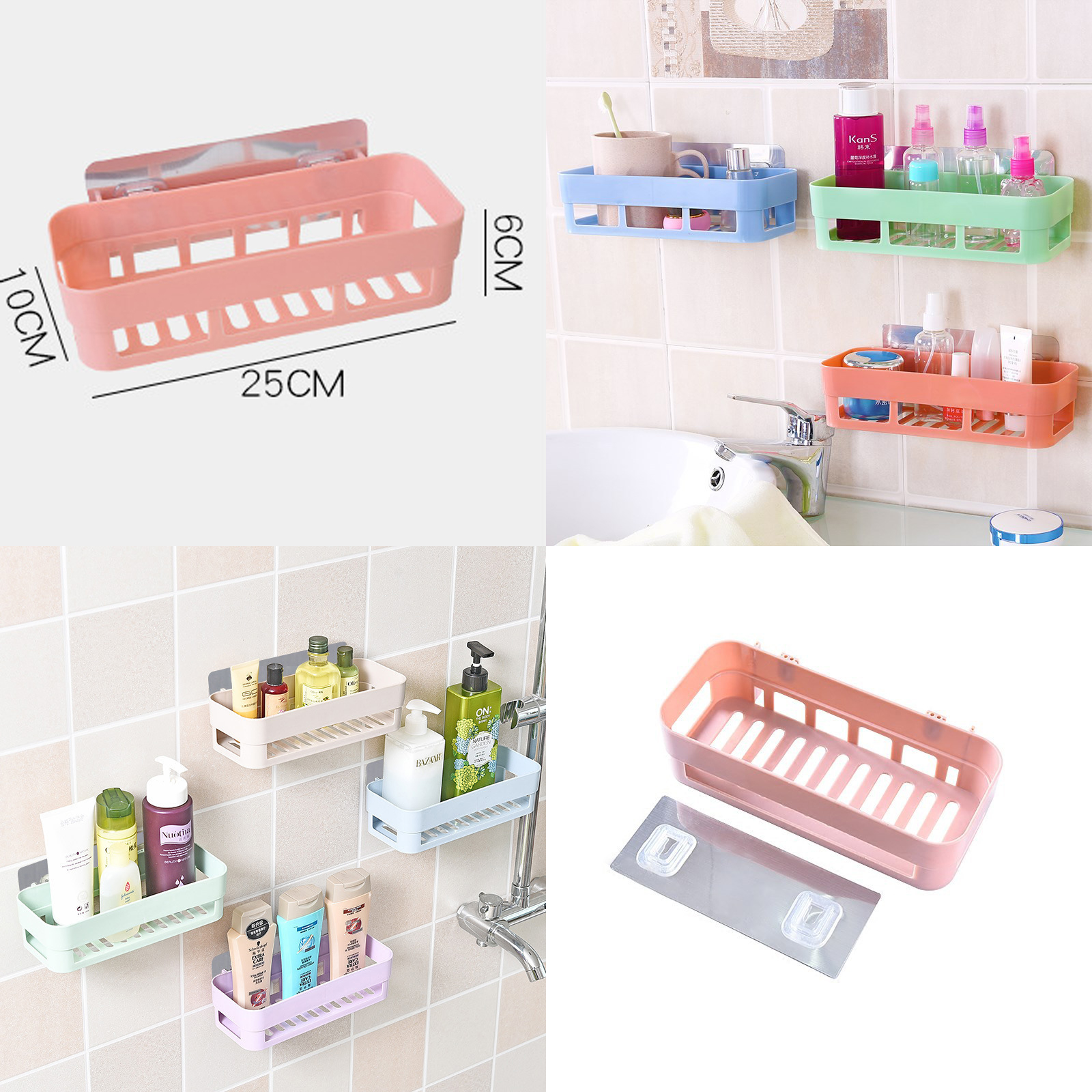 ชั้นวางติดผนัง พลาสติก มี3รุ่น มุมเหลี่ยม/มุมโค้ง/ผนังผืนผ้า ติดแน่น ไม่ต้องเจาะ ดีไซน์สวย คุณภาพดี แข็งแรงทนทาน