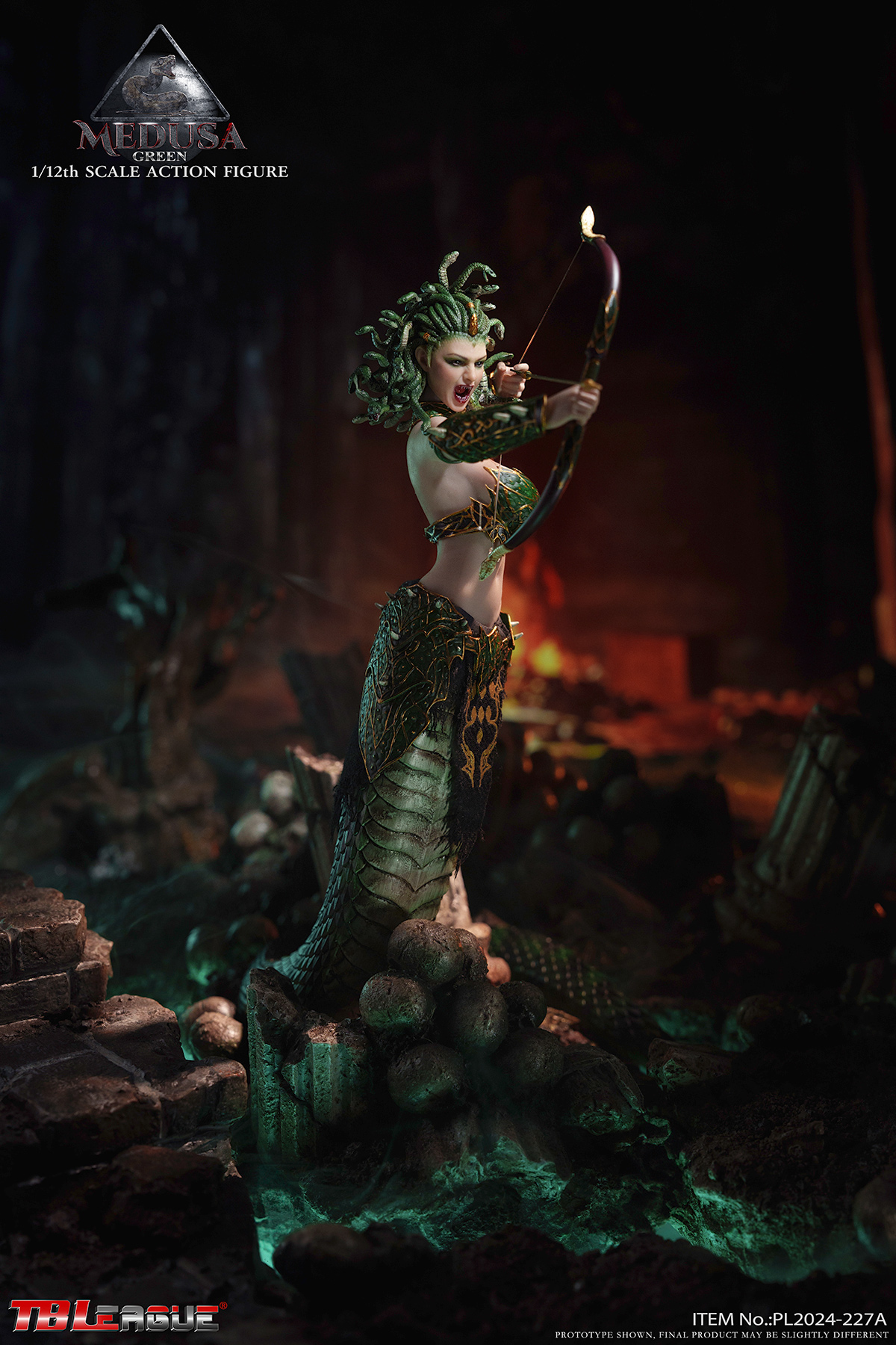 [พร้อมส่ง]BLeague 1/12 : Medusa-- เวอร์ชั่นมีหางงู (ถอดหางไม่ได้) --- PL2024-227A : Green