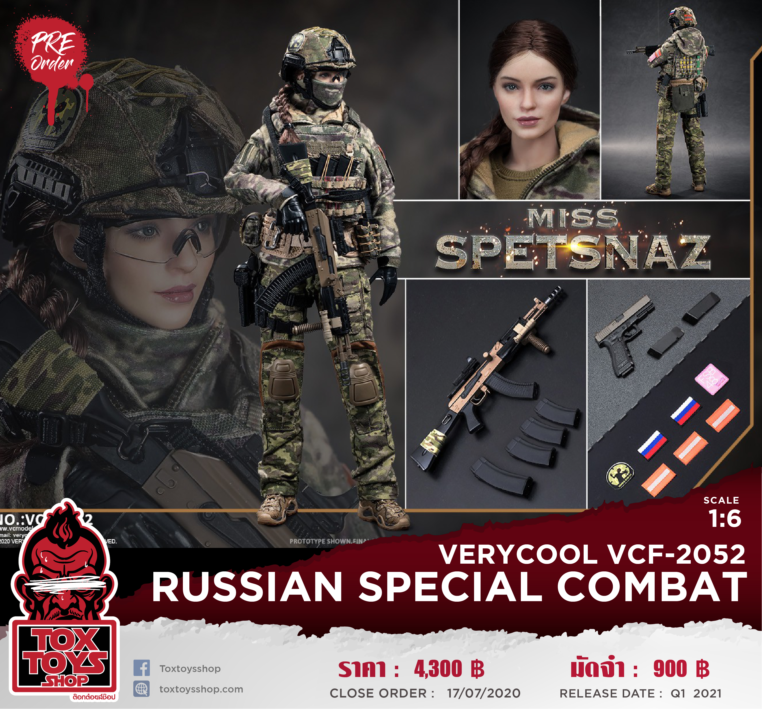 [สั่งจอง] VERYCOOL VCF-2052: 1/6 Russian Special Combat Women Soldier