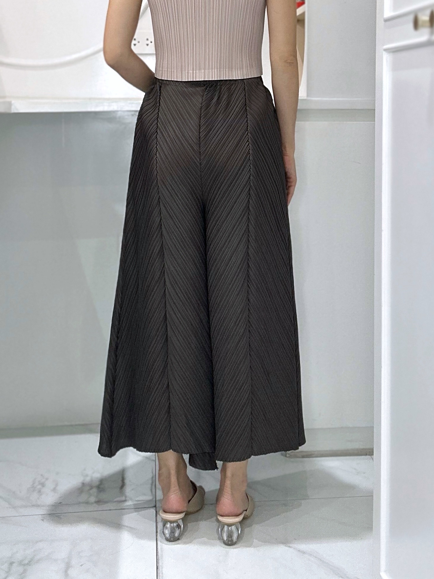 ปรับราคาลง20%!! ยาว 35 นิ้ว! 2MUAY รุ่น GJO1056 กางเกงพลีทคุณภาพ FLARE PLEATED PANTS 10 สี FREE SIZE