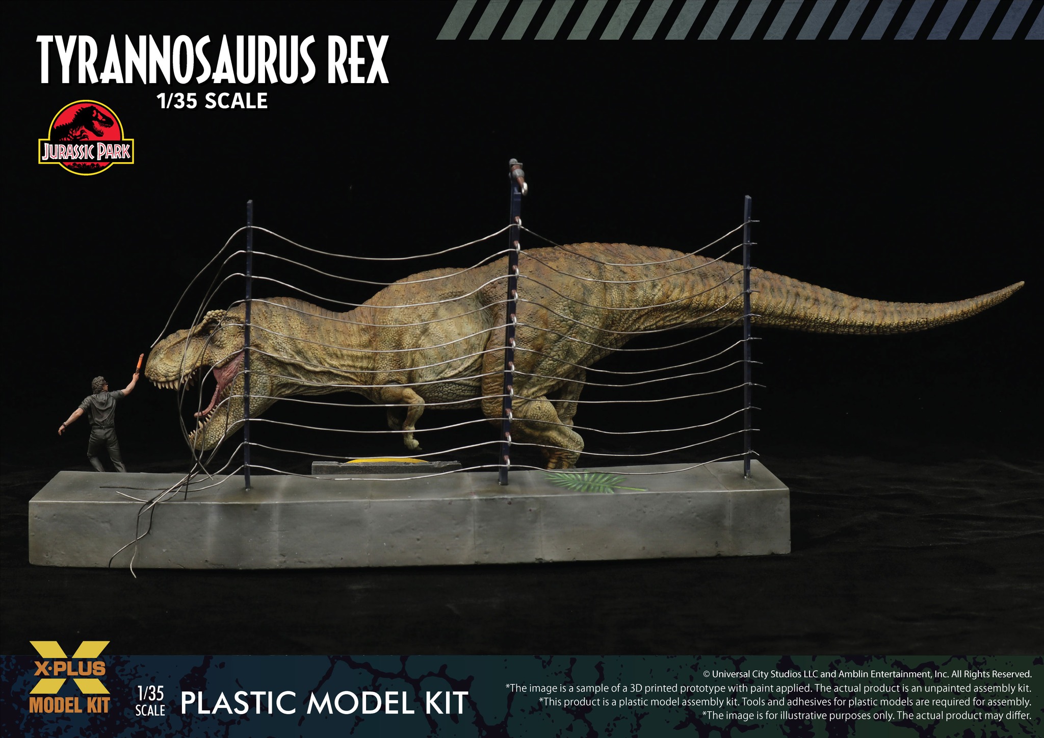 [สั่งจอง] X-PLUS 411-200130C 1/35 : Jurassic Park T rex [Model Kit]