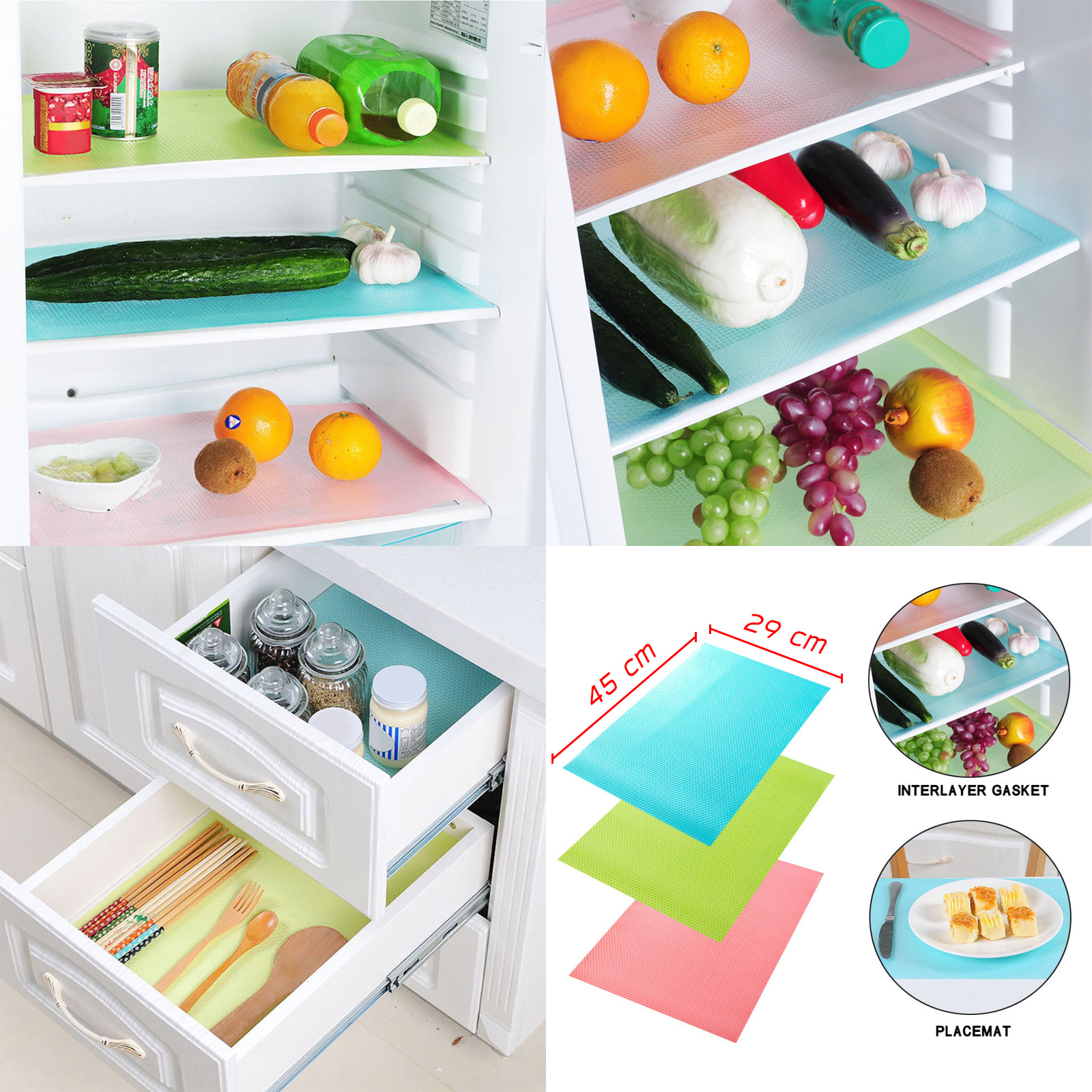 แผ่นรองลิ้นชัก แบบปุ่ม มีหลายขนาด กันกระแทก กันรอย มีปุ่มกันกดทับ EVA คุณภาพดี