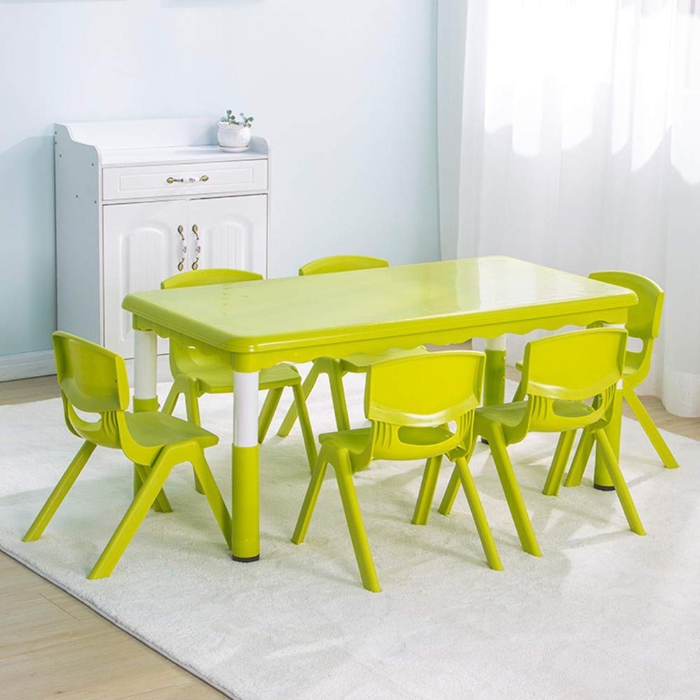 ชุดโต๊ะประถมพร้อมเก้าอี้ 6 ตัว โต๊ะสี่เหลี่ยมผืนผ้าขาพลาสติก พร้อมส่ง โต๊ะนักเรียน โต๊ะเขียนหนังสือ โต๊ะทานข้าว โต๊ะกิจกรรมพร้อมเก้าอี้เด็ก โต๊ะพลาสติก