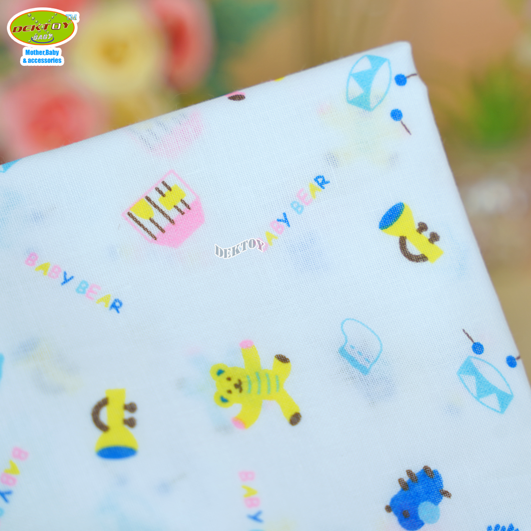 Gold Baby ผ้าอ้อมสาลู 2 ชั้นเกรดA ลายหมีดนตรี Baby Bear 12 ผืน