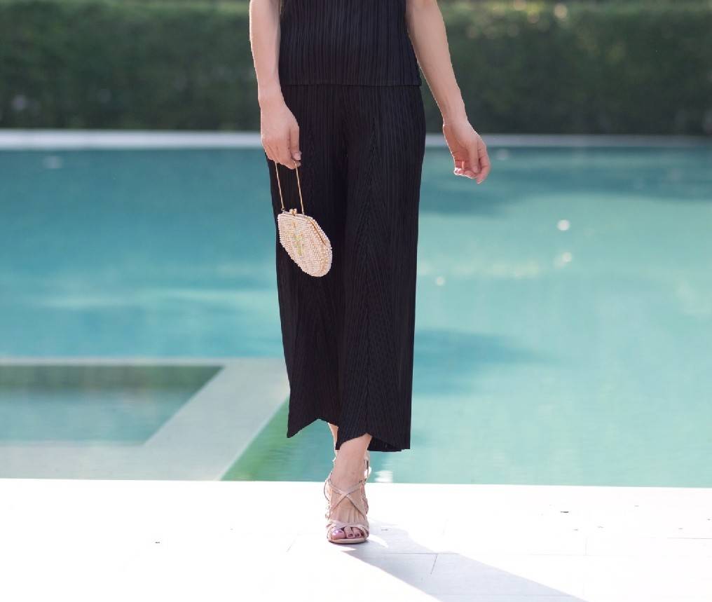 ยาว 36นิ้ว!! 2MUAY รุ่น GJO2088-1 กางเกงอัดพลีทงานคุณภาพ CROPPED WIDE LEG PLEATED PANTS 13สี FREE SIZE