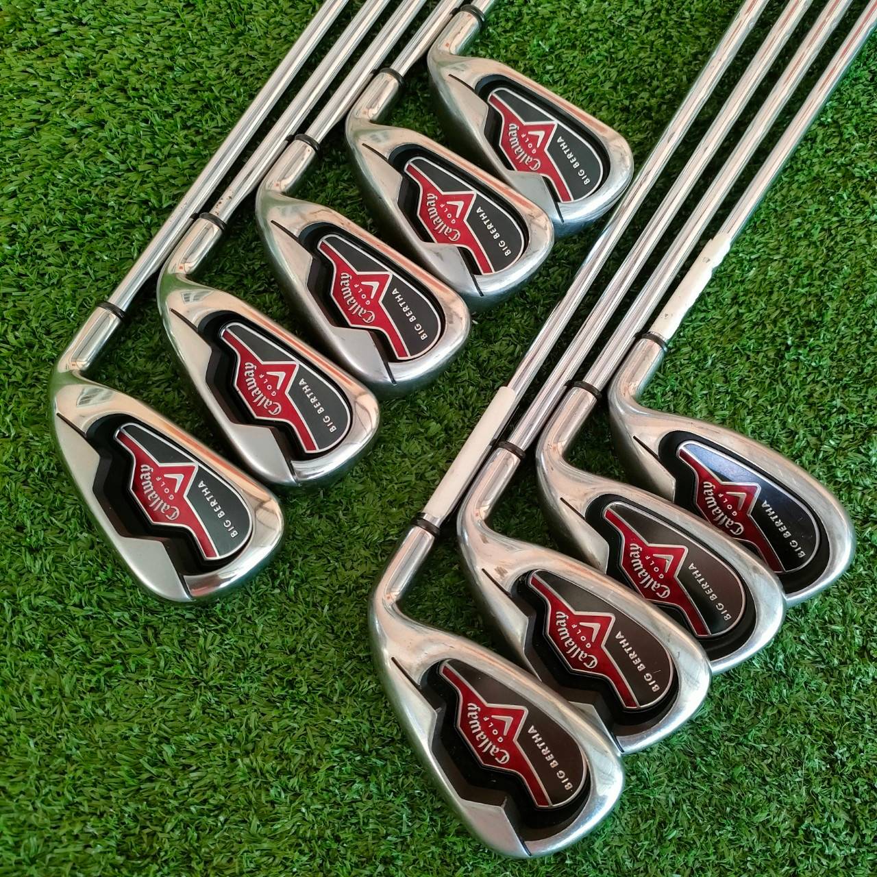 ชุดเหล็ก CALLAWAY BIG BERTHA มีเหล็ก 3-9 เเละ PW SW ก้าน PRECITION FLEX R กริฟ GOLFPRIDE , ไม้กอล์ฟมือสอง ของแท้ BY NakaraLuxurious