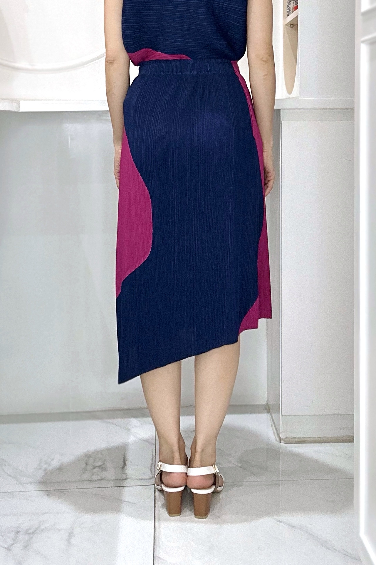 ปรับราคาลง20%!! ยาว 26นิ้ว! 2MUAY รุ่น GJO1090 กระโปรงพลีทคุณภาพ TWO TONE PLEATED SKIRT 6 สี FREE SIZE