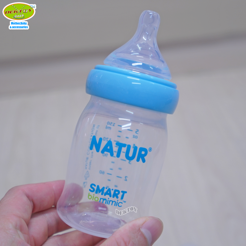 NEW-Natur ขวดนมเนเจอร์ สมาร์ทไบโอมิมิค PP 5 ออนซ์ จุกไม่ดูดไม่ไหล 1 ขวด