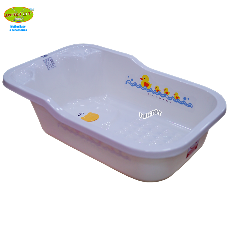 FIN BABIES PLUS อ่างอาบน้ำเด็กขนาดใหญ่พลาสติกอย่างดีทนทาน มีรูระบายน้ำ USE-A9C
