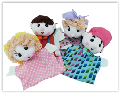 หุ่นกระบอกมือ พ่อ แม่ ลูก (ชุดใหญ่) ราคายังไม่รวมที่ตั้งหุ่น, ของเล่นเสริมทักษะ,ของเล่นเด็ก, สื่อการสอนอนุบาล