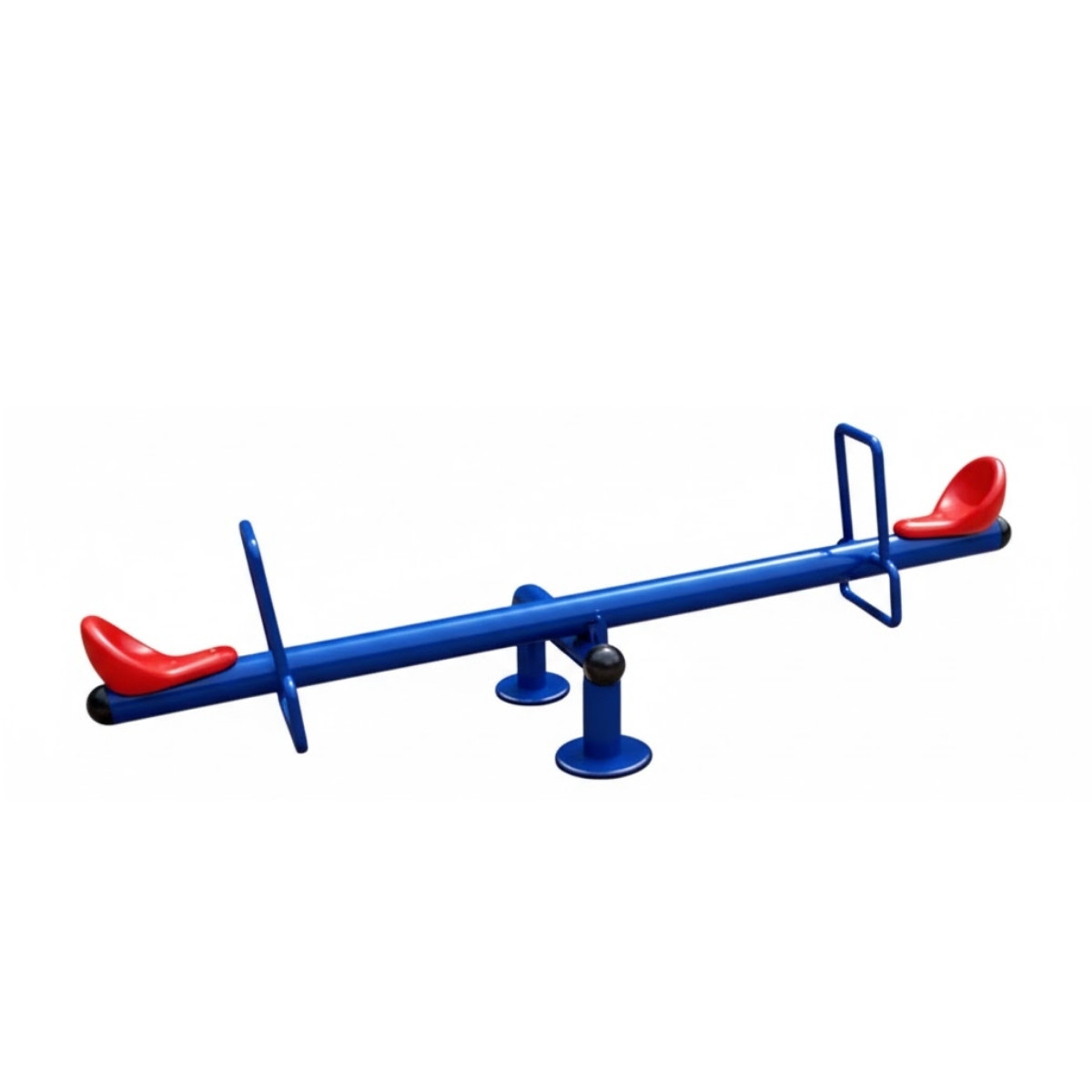 เครื่องเล่นสนาม กลางแจ้ง เหล็ก,คานกระดก 2 ที่นั่ง ไม้กระดกปรับใหม่ตามมาตรฐาน มอก. Outdoor Playground, ราคาโรงงาน ขนาด 60*200*65 ซม