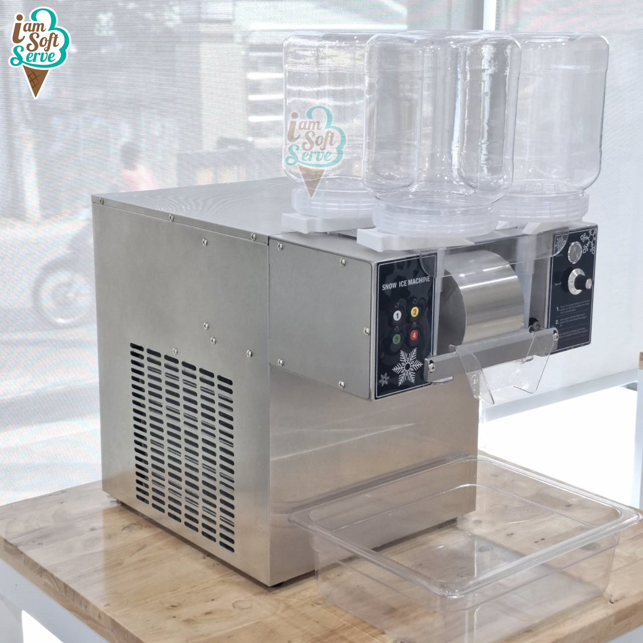 เครื่องทำบิงซู เครื่องทำน้ำแข็งเกล็ดหิมะ SNOWMAKER รุ่น SM-120A4 กำลังผลิต 120 Kg/24H ทำได้ 4 รสชาติ