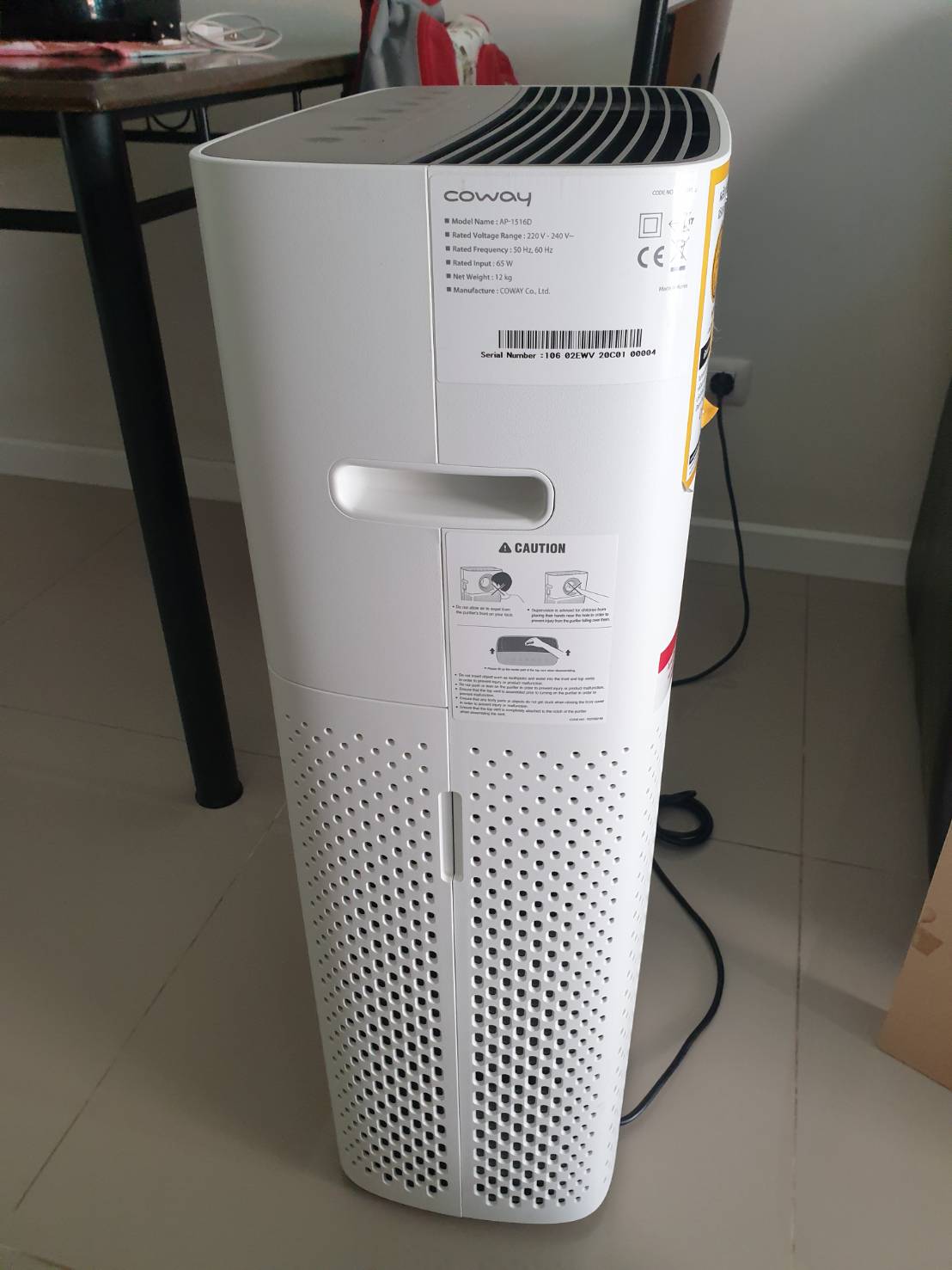 เครื่องกรองอากาศ coway ap-1516D สภาพใหม่มาก แถม ไส้กรองใหม่ ให้ 1 แผ่น