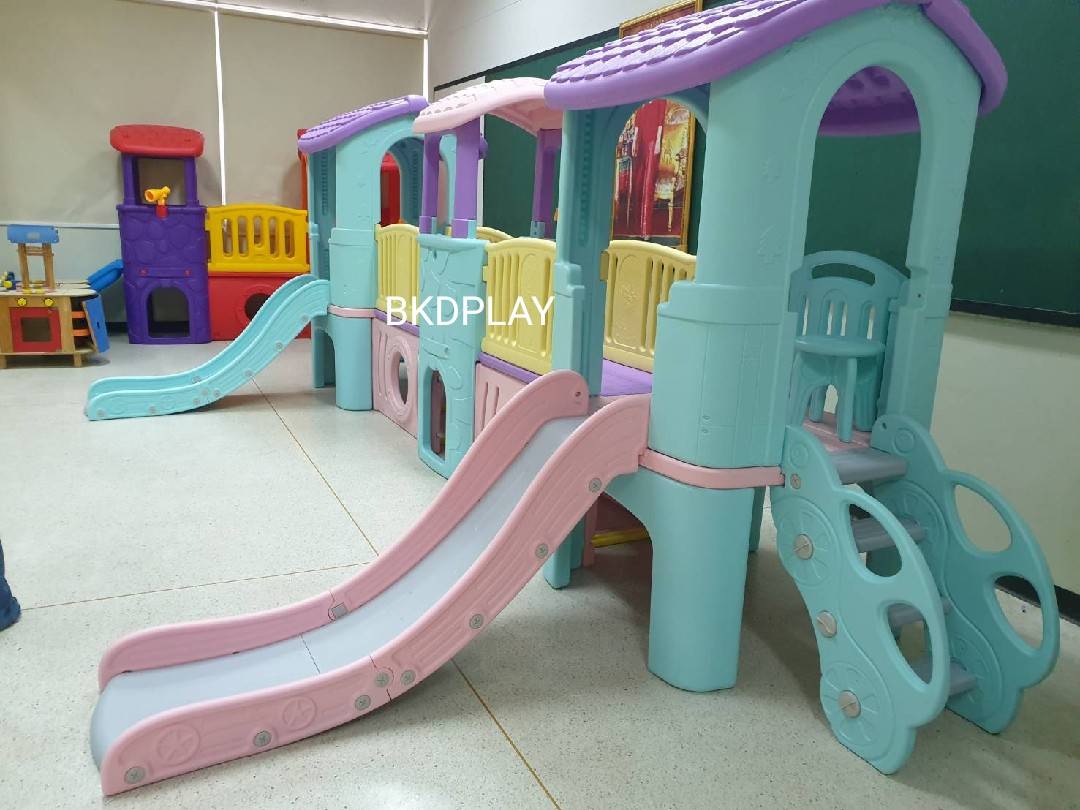 บ้านสไลเดอร์3ป้อม พร้อมบันได, สีหวาน สไลเดอร์2ทาง ,บ้านเด็กเล่น, กระดานลื่นพลาสติก ของเล่นเด็ก, เครื่องเล่นสนามกลางแจ้ง ,outdoorplayground พร้อมส่ง