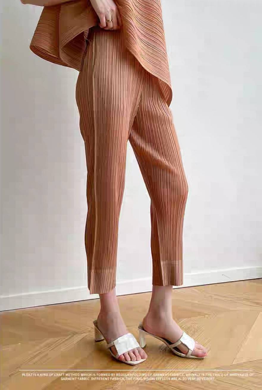 ยาว 34นิ้ว!! 2MUAY BASIC รุ่น GJO6896 SLIM FIT PLEATED PANTS กางเกงผู้หญิง กางเกงอัดพลีท 14สี FREE SIZE