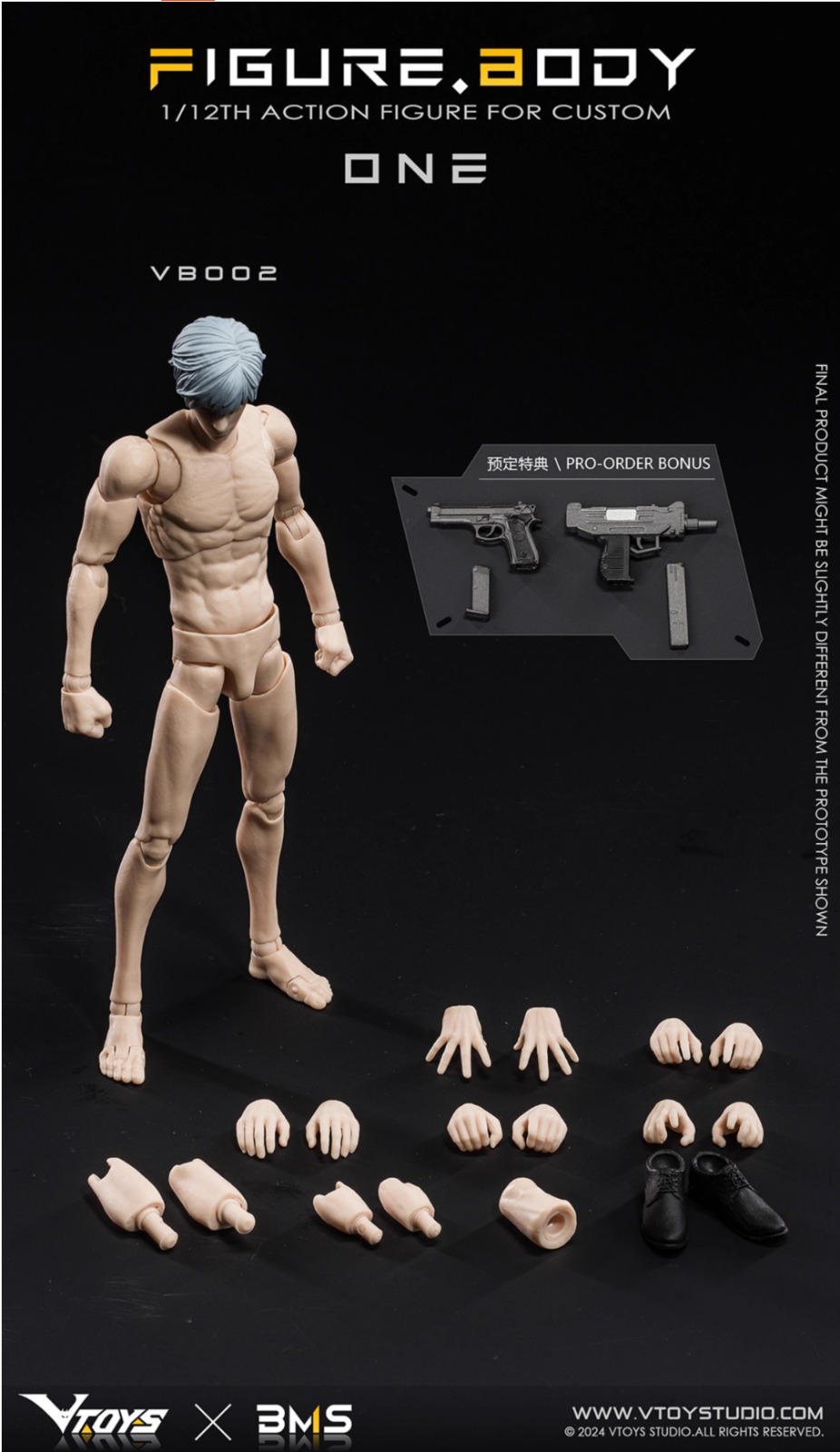 [พร้อมส่ง] VTOYS X BMS 1/12 : Figure Body [Reissue] - VB002 : White skin (ผมขาว)