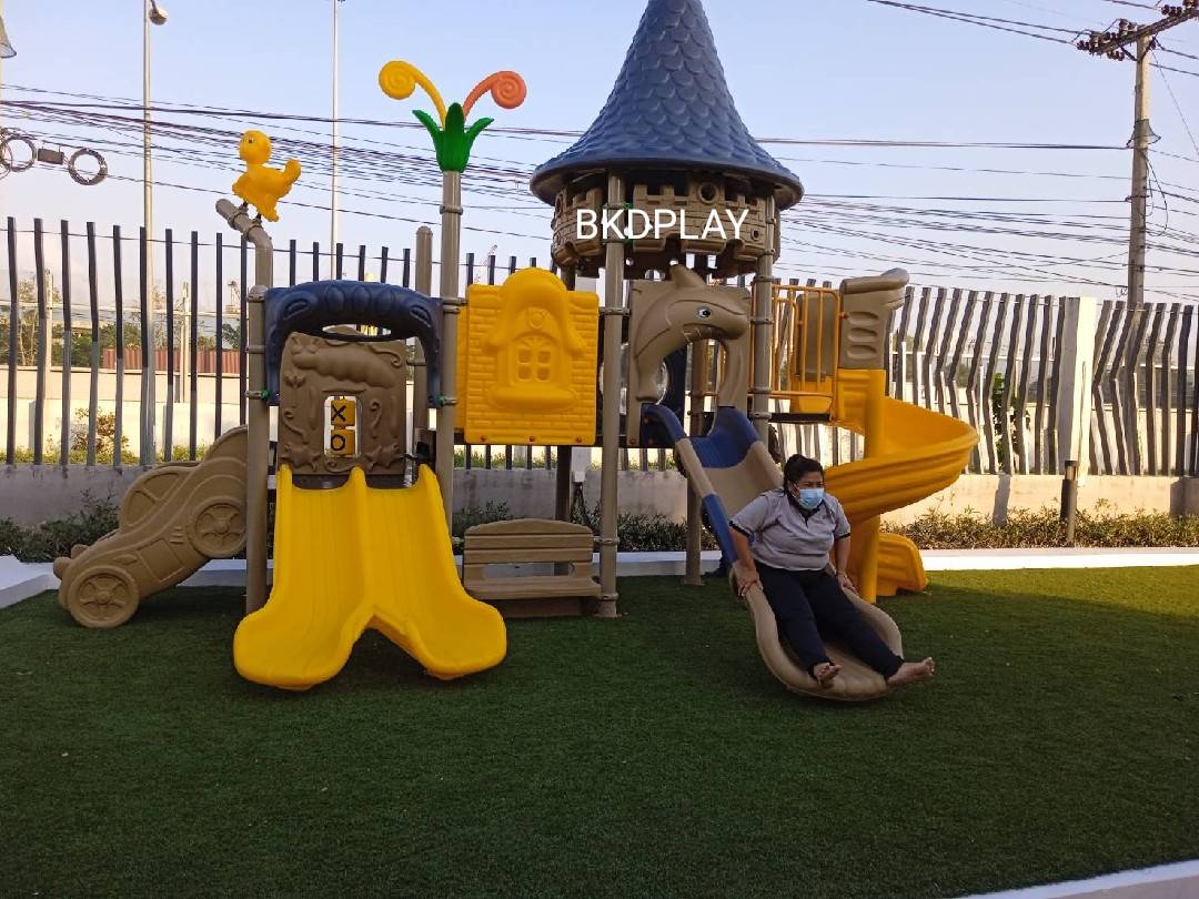 เครื่องเล่นสนามกลางแจ้ง ชุด ปราสาทแฮรี่, ครุภัณฑ์สนามเด็กเล่น, สพฐ,โครงการโรงเรียนประชารัฐ ศูนย์พัฒนาเด็กเล็ก playground,สไลเดอร์,ของเล่นเสริมพัฒนาการ,เครื่องเล่นสนาม, สนามเด็กเล่น