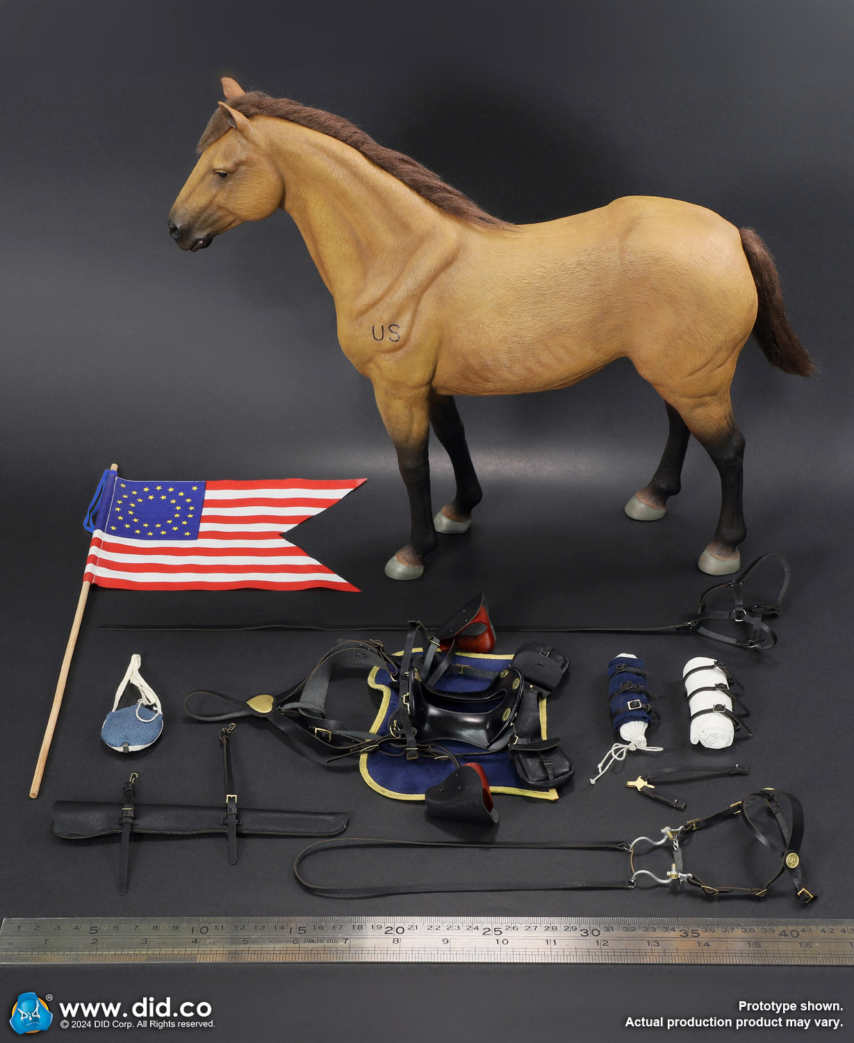 [สั่งจอง] DID E60076 1/6 : Civil War Brown War Horse (Standing)