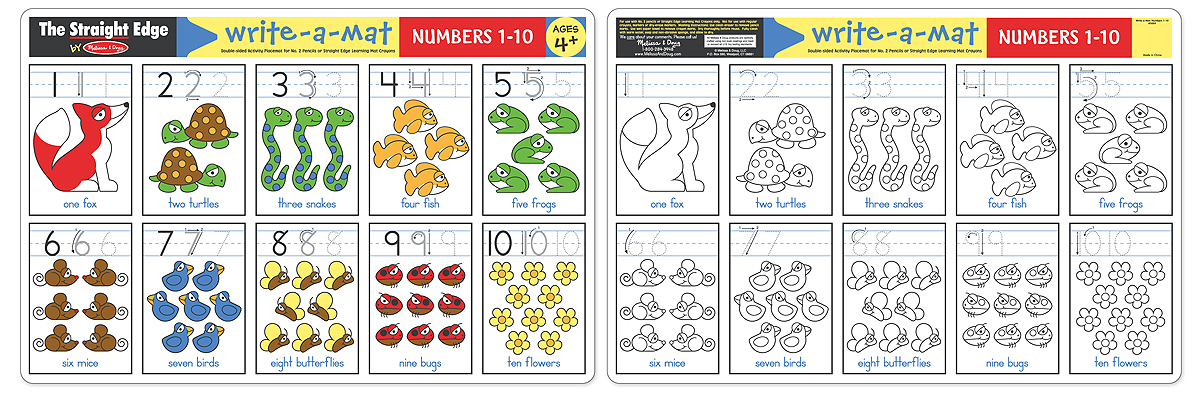 แผ่นรองจานเขียนลบได้ ส่งเสริมการเรียนรู้ Write-A-Mat Learning Mat - Numbers Melissa&Doug, ของเล่นเสริมพัฒนาการ, ของเล่น