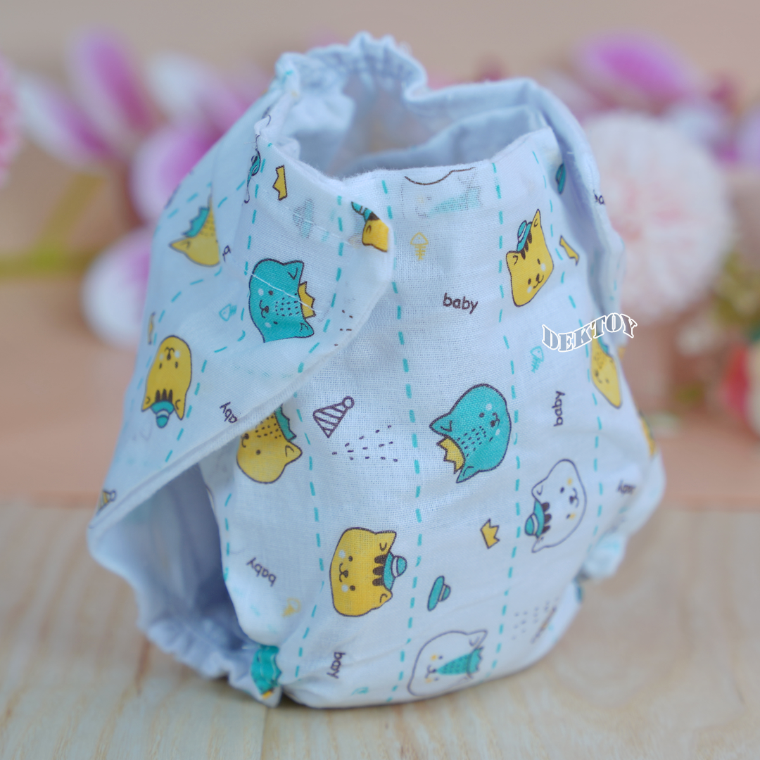 Gold Baby กางเกงผ้าอ้อมสาลูเป้าหนาขาจั๊มซักได้แพ็ค 12 ผืน