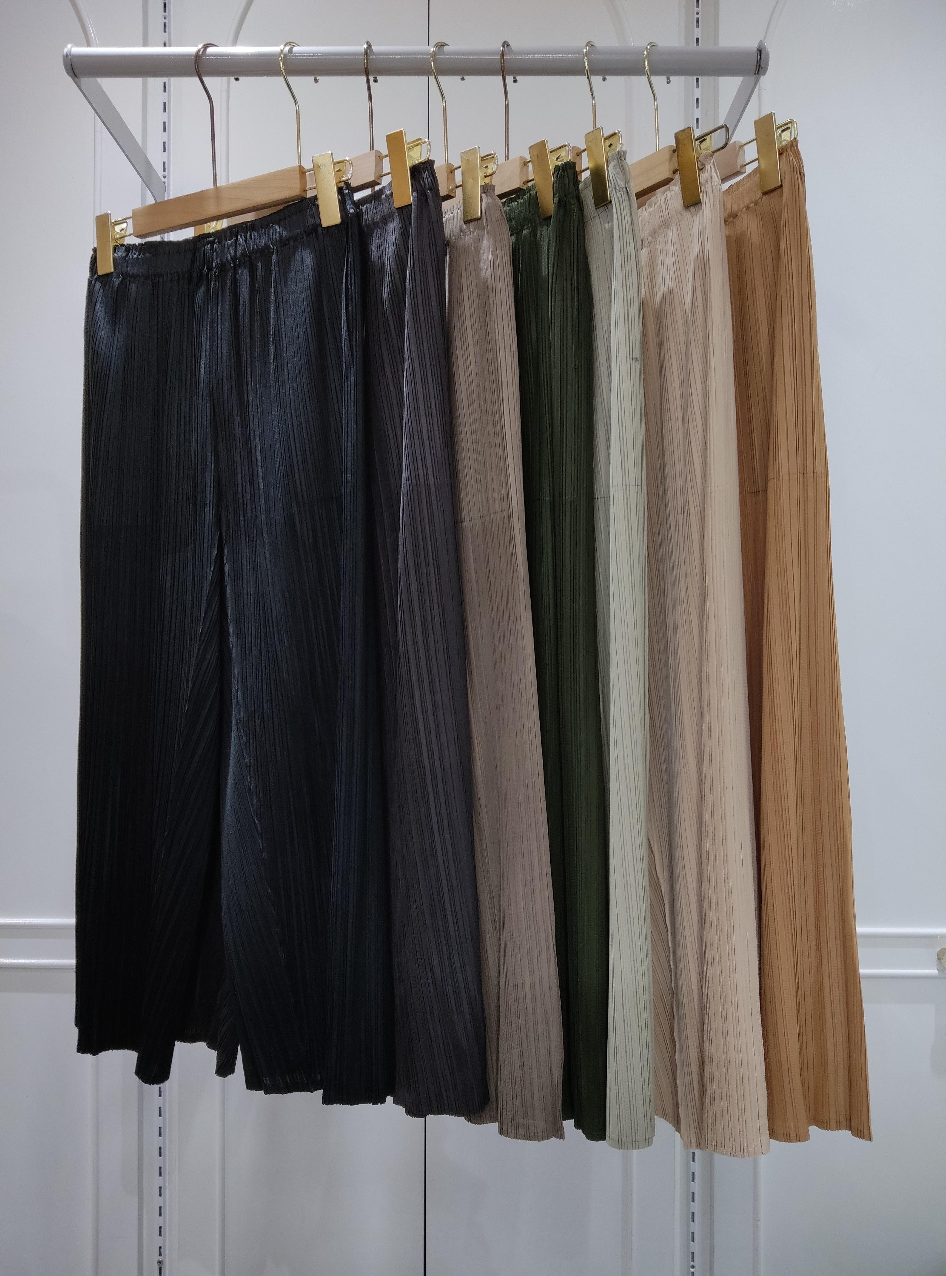 ยาว 31.5 นิ้ว 2MUAY รุ่น GM6585 กางเกงอัดพลีท STRAIGHT LEG PLEATED PANTS 15 สี FREE SIZE