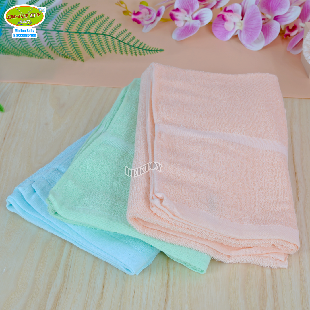 ผ้าขนหนูเช็ดตัวสีหวาน ตราหมีคู่ ไซส์ 24 x 48 นิ้ว