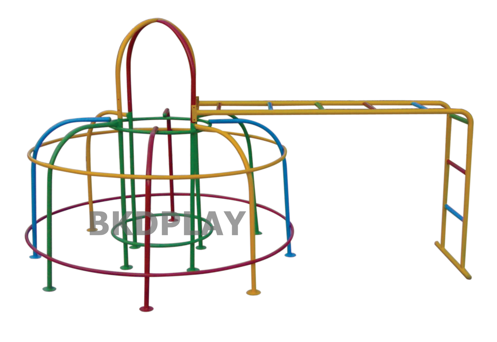 เครื่องเล่นสนามกลางแจ้งเหล็กชุดปีนป่าย โดมกลม บาร์ไต่ 2 ชั้น Outdoor Playground, ราคาโรงงาน สินค้าสั่งผลิต 10-20 วัน