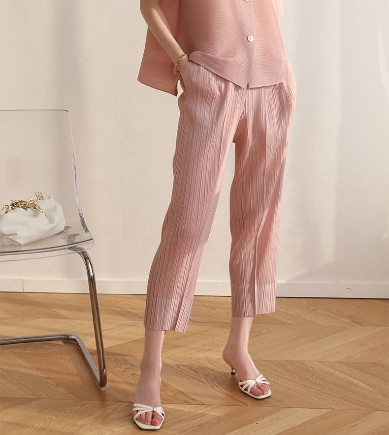 ปรับราคาลง20%!! ยาว34นิ้ว! 2MUAY รุ่น GJO7582 กางเกงพลีทคุณภาพ SLIM TUCK PLEATED PANTS 9 สี FREE SIZE