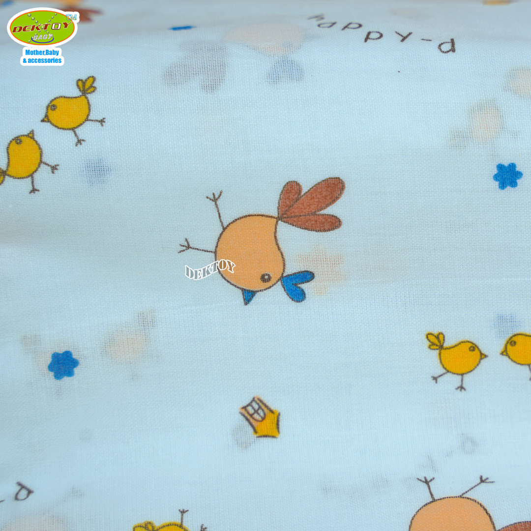 Gold Baby ผ้าอ้อมสาลู 2 ชั้นเกรดA ลายนก 12 ผืน