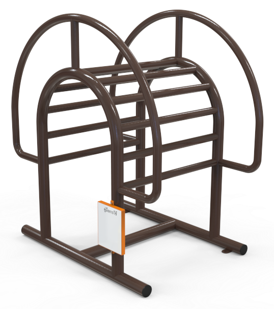 เครื่องออกกำลังกายกลางแจ้งผู้ใหญ่, ชุดอุปกรณ์ บริหารหน้าท้อง-ยืดเส้น (แบบยืนดัดหลัง) ลานกีฬาอเนกประสงค์ ,สวนสาธารณะ ,เทศบาล ,หมู่บ้าน ,ผลิตในไทย ,สั่งทำตามสีที่ต้องการได้ ขนาด 100x90x90 ซม.