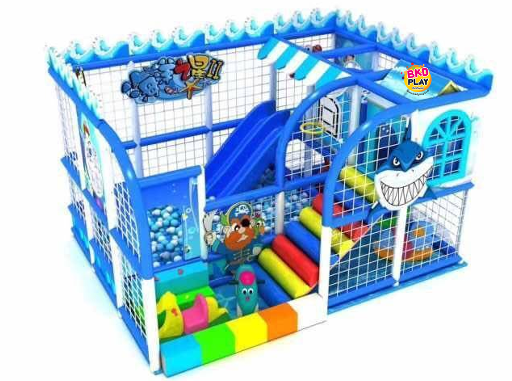 บ้านบอลเด็ก ชุด ปลาฉลามน้อย บ่อบอลพร้อมสไลเดอร์และของเล่นมากมาย นุ่มนิ่ม softplay สวนสนุก เครื่องเล่นสนามในร่ม indoorplayground รับสั่งทำบ้านบอลตามธีมสีและขนาดตามพื้นที่ได้ pre order 30-45 วัน