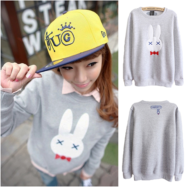 เสื้อสเวตเตอร์กันหนาวลายกระต่าย ซับผ้าสำลีเต็มตัว-12327