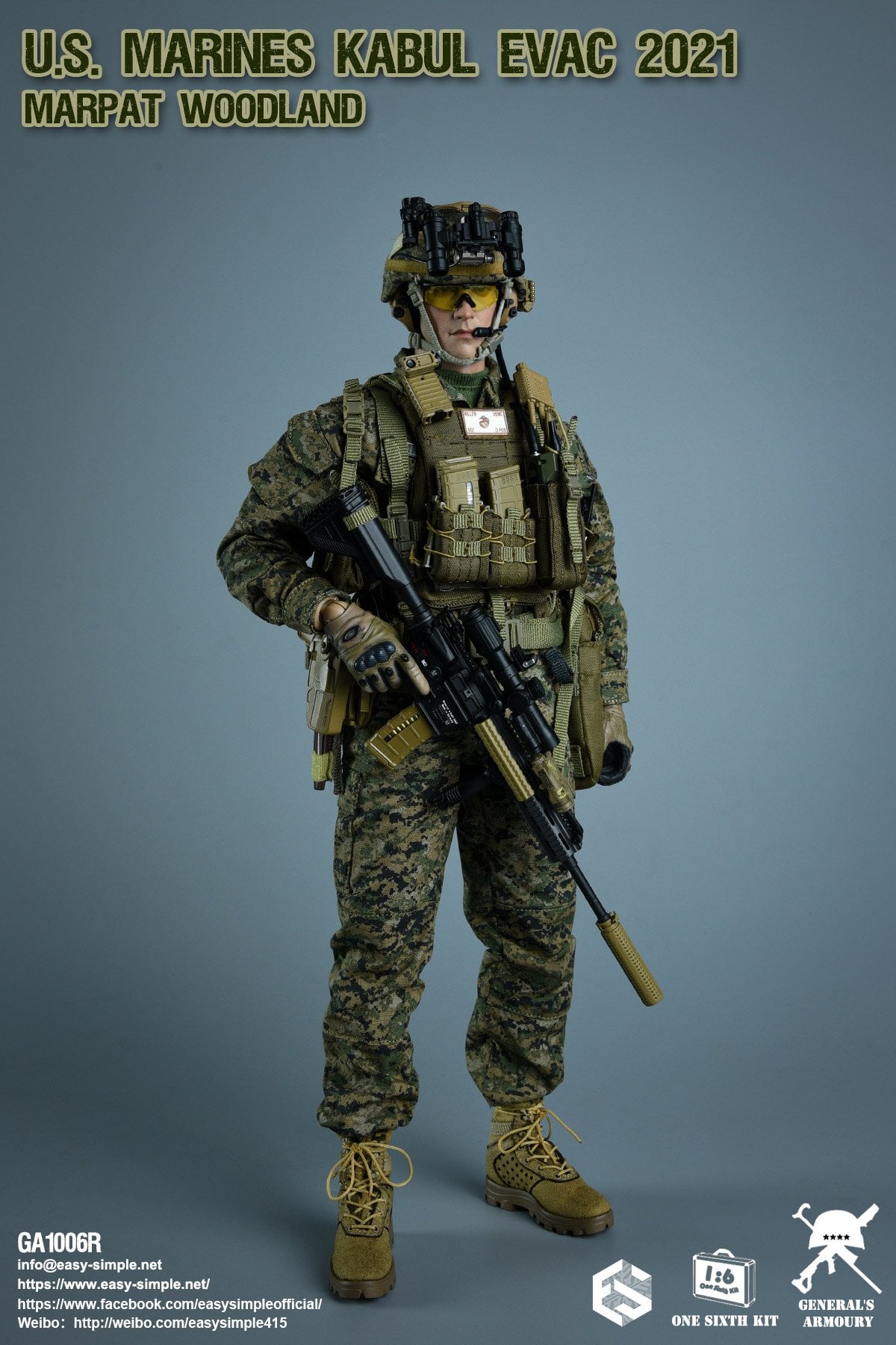 [สั่งจอง]General’s Armoury GA1006R 1/6 : U.S. MARINES KABUL EVAC 2021 MARPAT WOODLAND