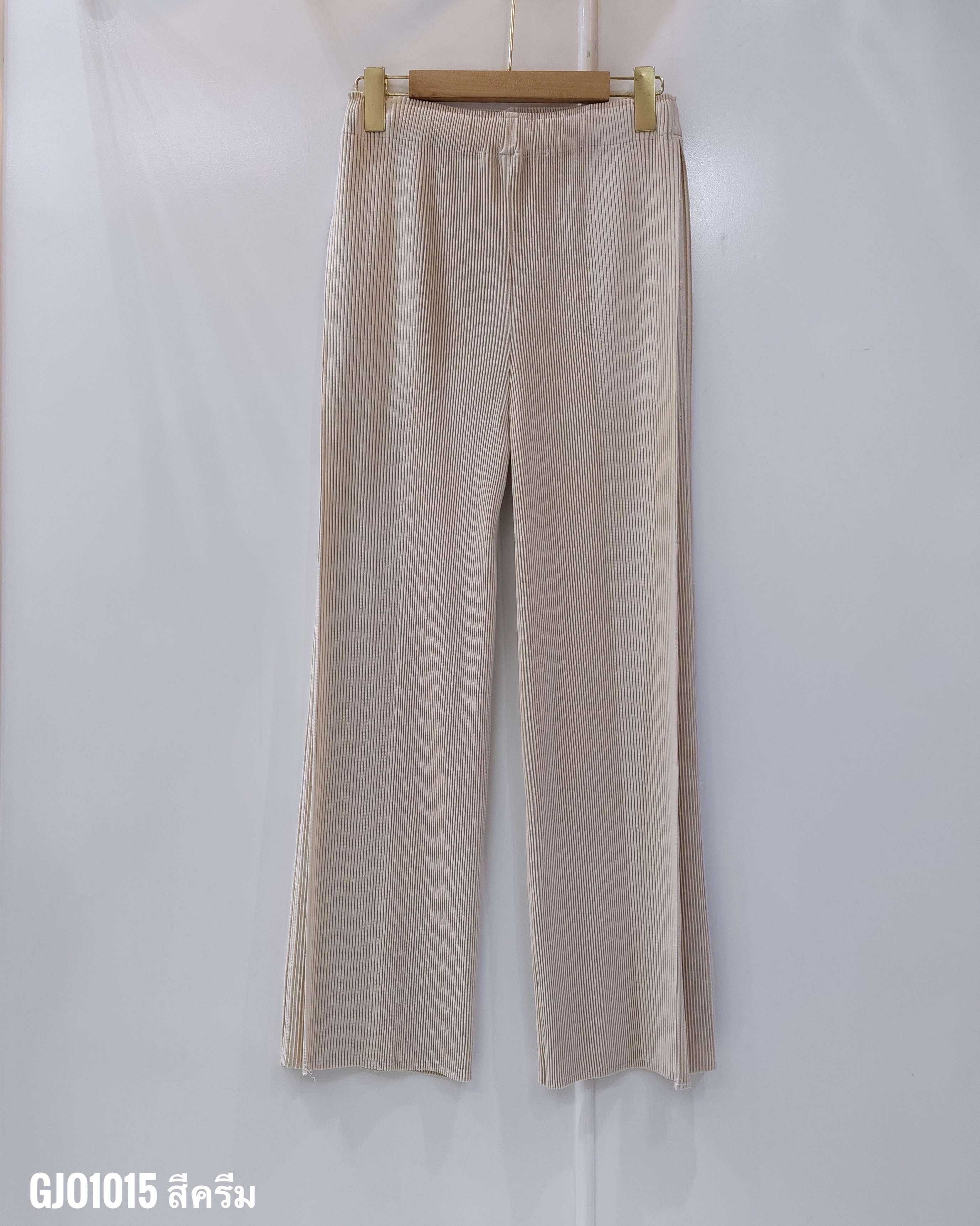 ยาว 37.5 นิ้ว 2MUAY รุ่น GJO1015 กางเกงอัดพลีท THICK DOUBLE LAYER STRAIGHT PLEAT PANTS 10 สี FREE SIZE