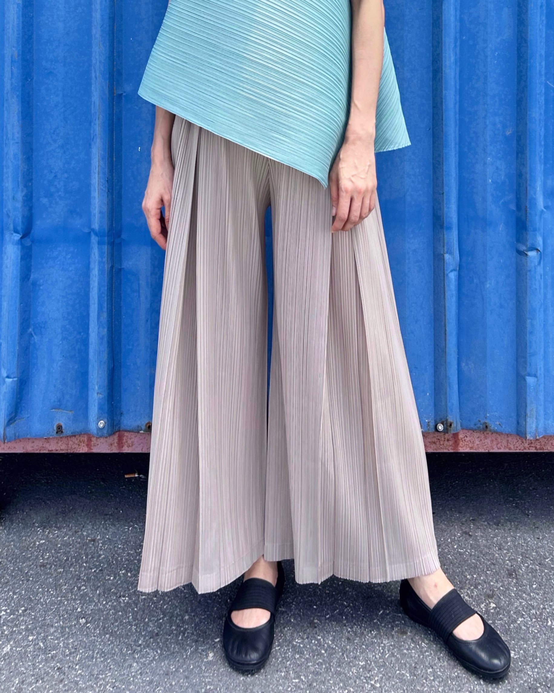 ยาว36นิ้ว! 2MUAY รุ่น GJO10237 กางเกงพลีทคุณภาพ FLOWY WIDE LEG PLEATED PANT 9 สี FREE SIZE