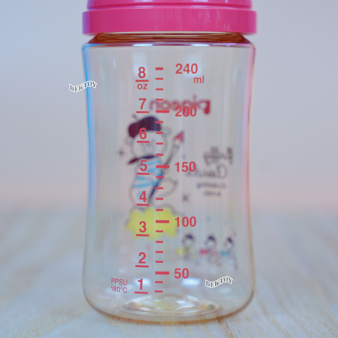 PIGEON Animal พีเจ้น ขวดนมพีเจ้นสีชา Limited PPSU 8 ออนซ์ 240 มล. คอกว้างแพ็ค3ขวด