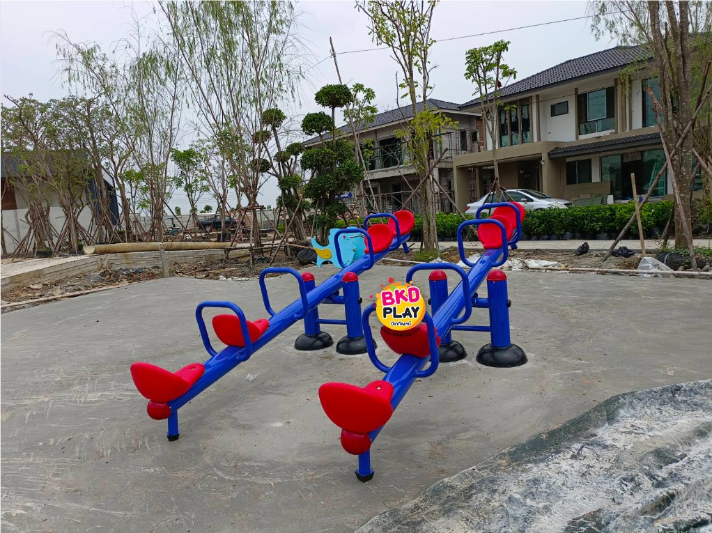 เครื่องเล่นสนาม กลางแจ้ง เหล็ก,คานกระดก 8 ที่นั่งคานคู่ Outdoor Playground, ราคาโรงงาน สินค้าสั่งทำ 7-15 วัน