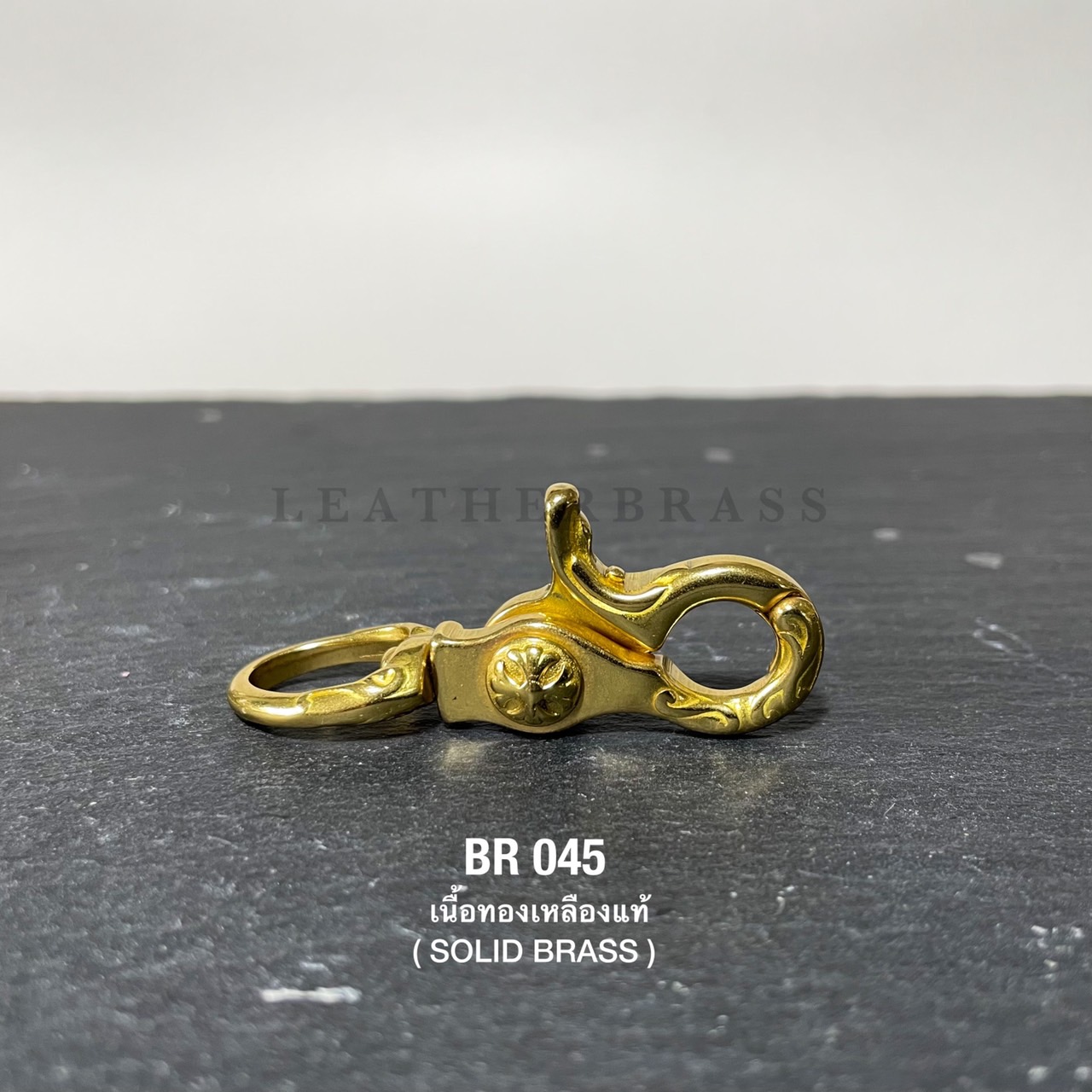 BR045 ตะขอคาบูกิ Kabuki อะไหล่ทองเหลืองแท้ อุปกรณ์งานหนัง leatherbrass **ราคาต่อชิ้น**