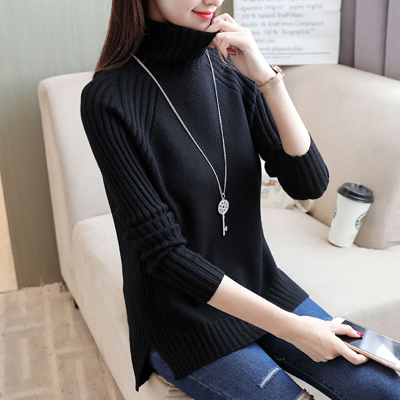 เสื้อคอเต่า เสื้อไหมพรม สเวตเตอร์เนื้อผ้าทอหนานุ่ม ใส่สบายไม่คัน (มี 5 สี)