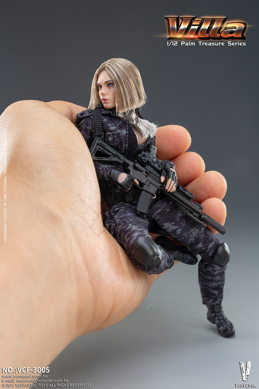 [สั่งจอง] VERYCOOL VCF-3005 1/12 Palm Treasure Series Black MC Camouflage Women Soldier - Villa