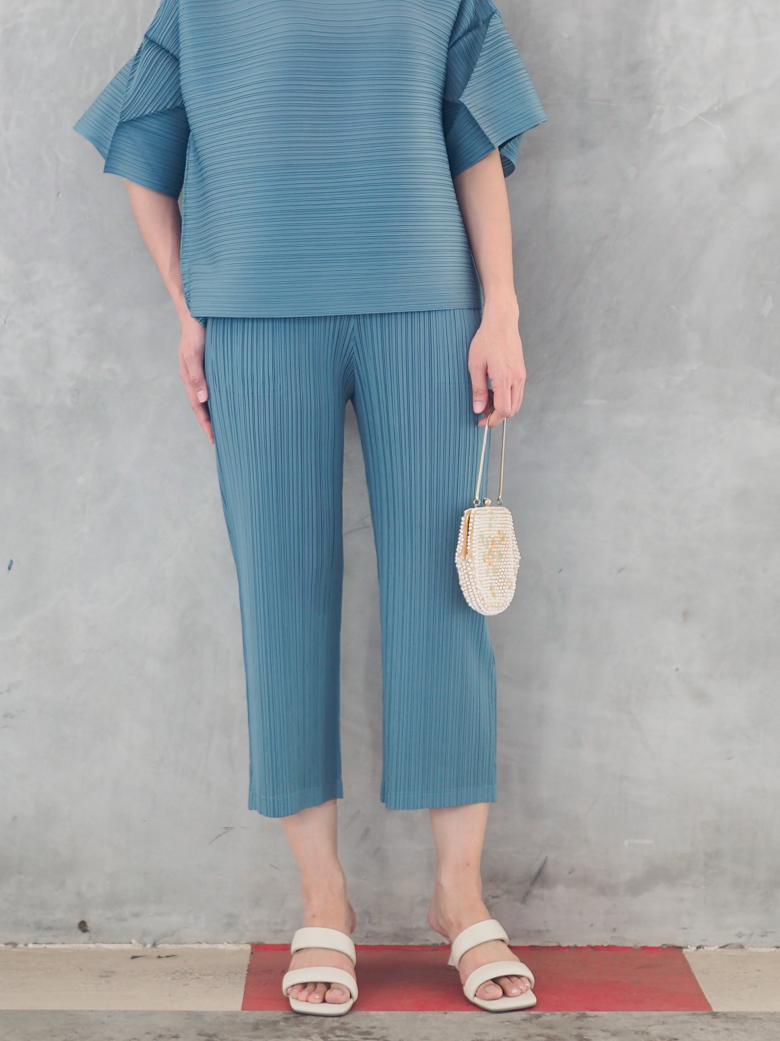 ยาว34นิ้ว! 2MUAY รุ่น GJO7573-9 กางเกงอัดพลีทคุณภาพ STRAIGHT LEG PLEATED PANT 7 สี FREE SIZE