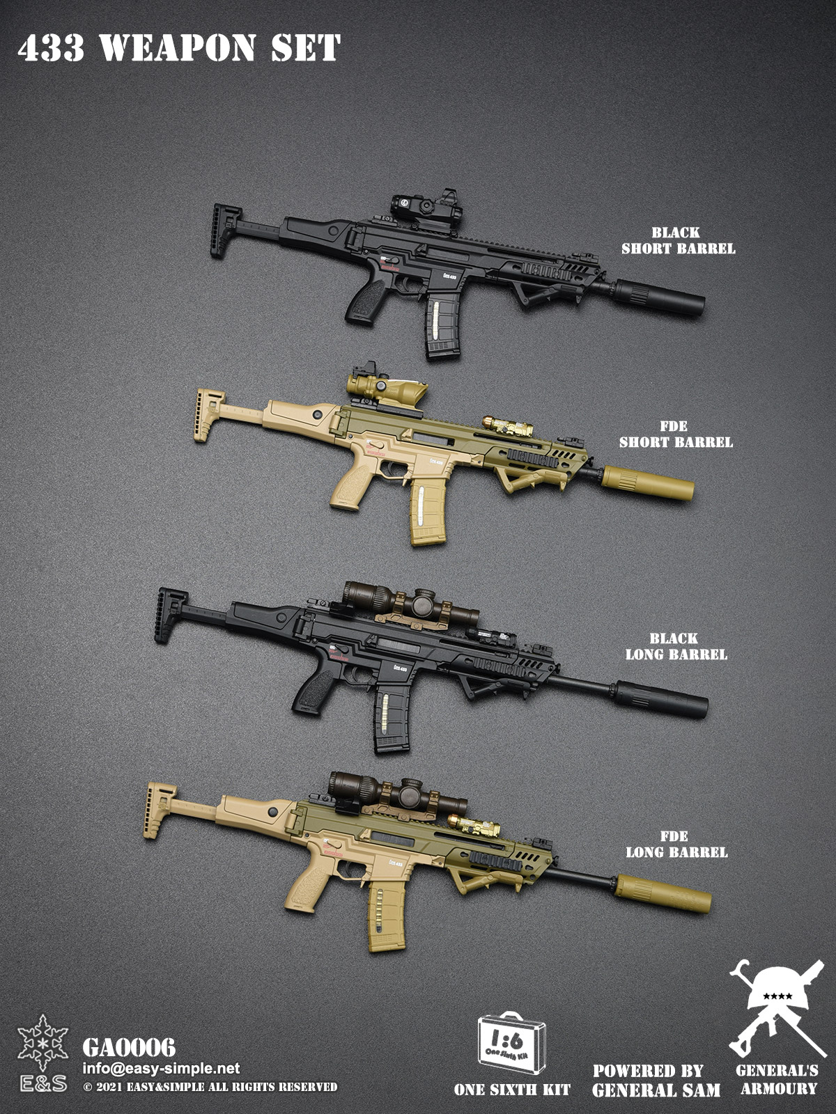 [สั่งจอง] General's Armoury GA0006 1/6 : 433 Weapon Set