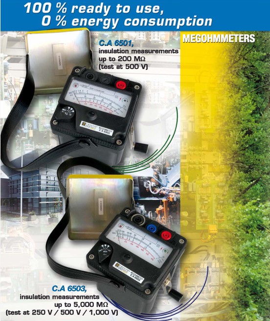 CA6501, CA6503 Hand Crank Megohmmeter เครื่องทดสอบความต้านทานฉนวน_Chauvin Arnoux
