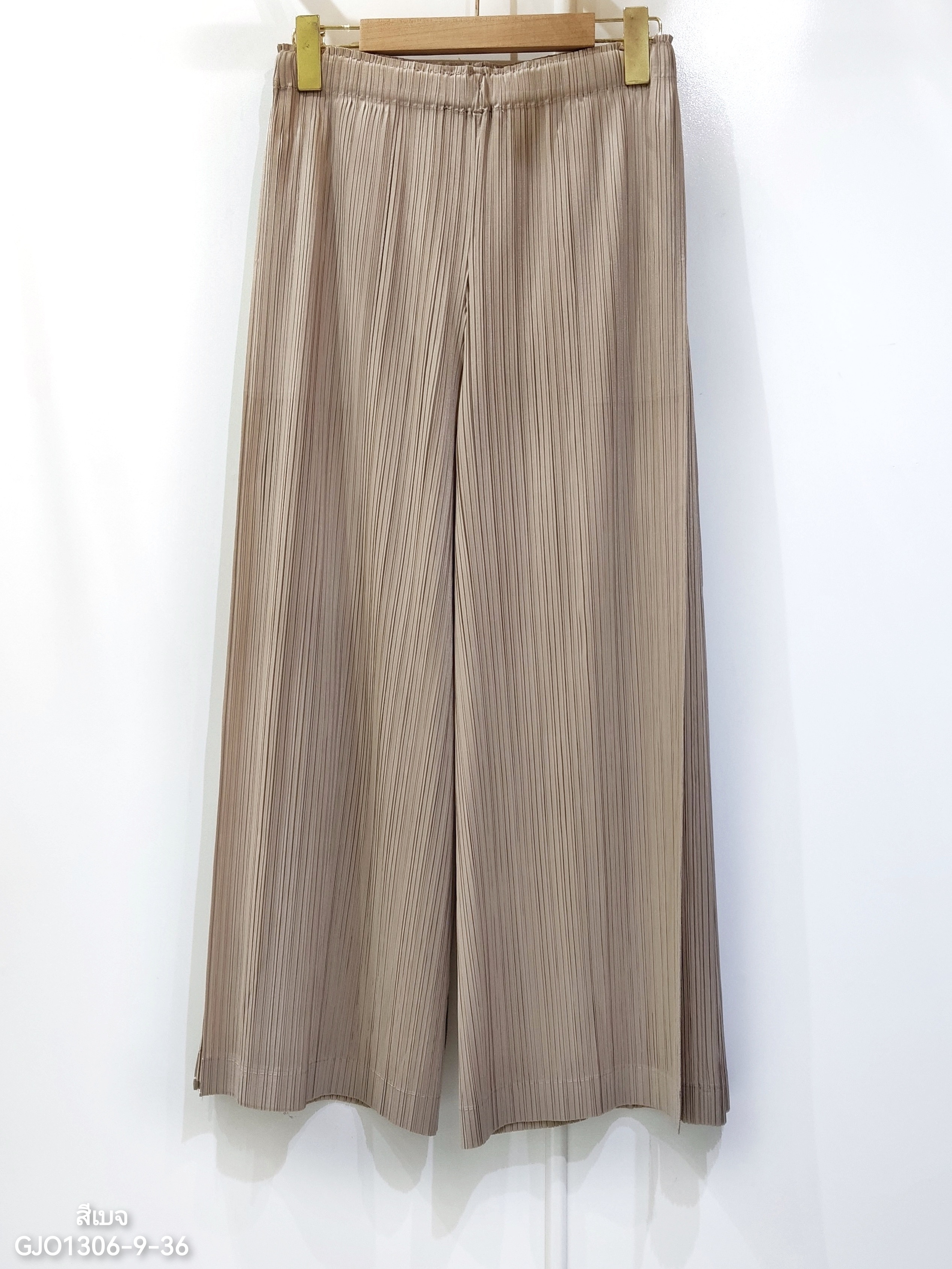 ยาว 33,ยาว 36นิ้ว 2MUAY รุ่น GJO1306 กางเกงพลีทคุณภาพ DOUBLE LAYER STRAIGHT PLEATED PANTS 15 สี FREE SIZE