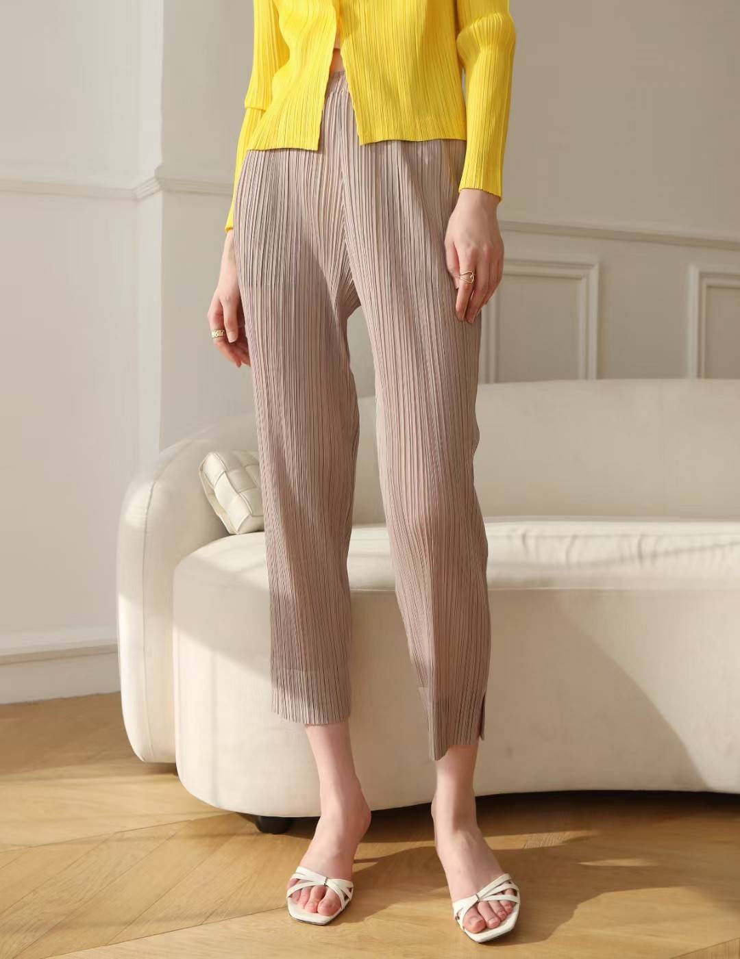 ยาว 34นิ้ว!! 2MUAY BASIC รุ่น GJO6896 SLIM FIT PLEATED PANTS กางเกงผู้หญิง กางเกงอัดพลีท 14สี FREE SIZE